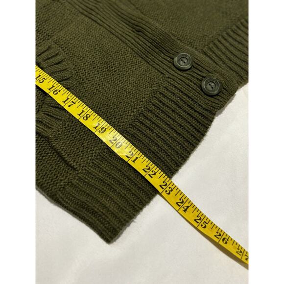 Tweeds Womens Knit cardigan Sweater Sz M Green Pockets 3/4 Sleeve wool boho cozy - Picture 6 of 8